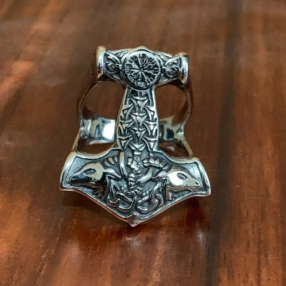 Stainless steel nordic viking ring size 10